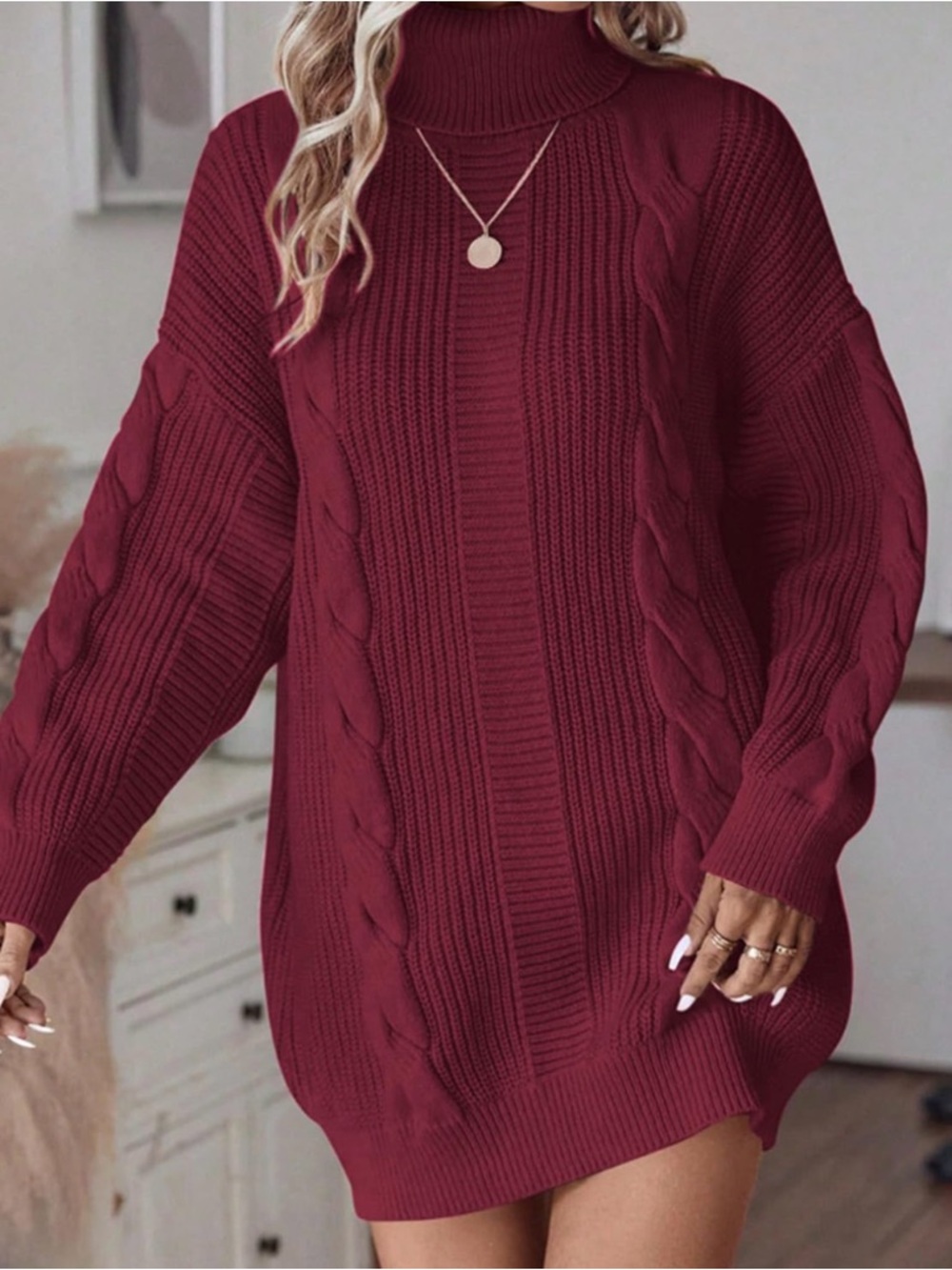 ZAFUL Women's Cable Knit Sweater Dress